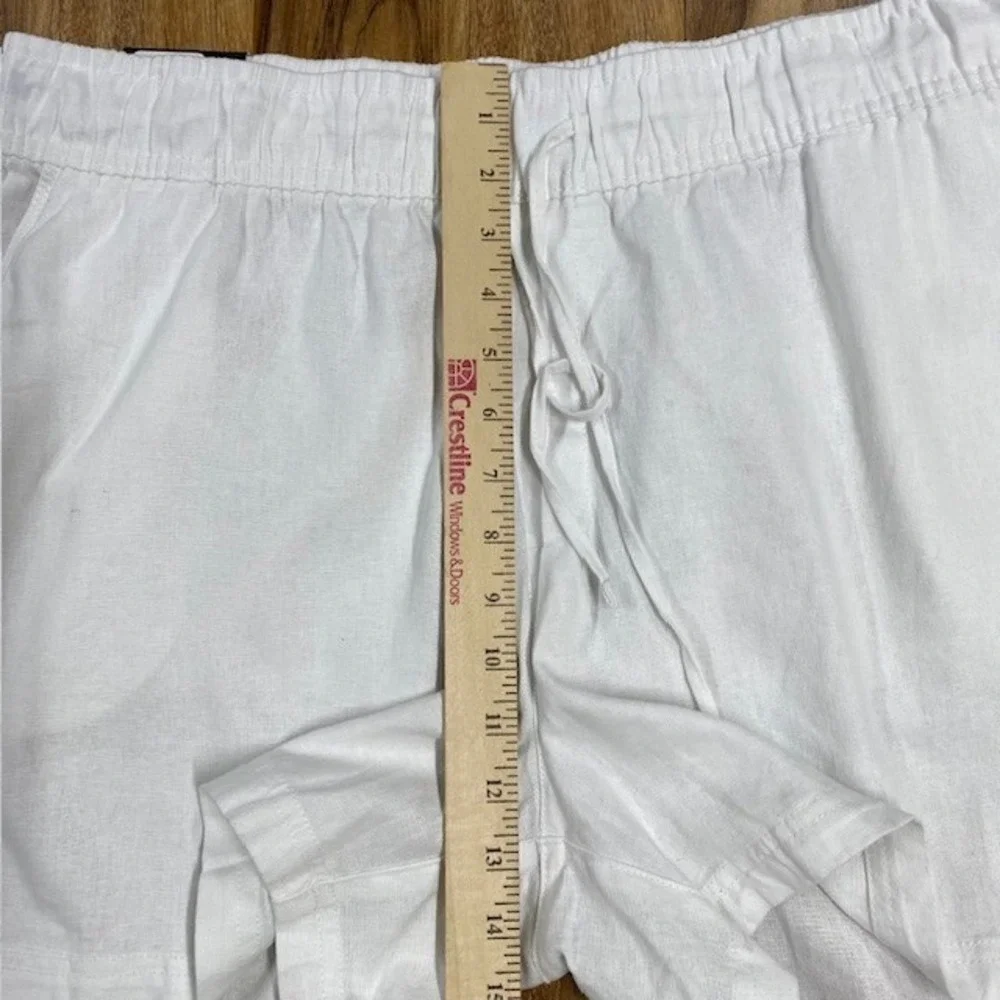 GAP Linen Pull On Shorts‎ Womens XL White Casual Summer Beach Drawstring